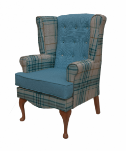 Calder high seat chair in Panaz Hunter check and Highland, www.homecarechairs.co.uk , high seat chairs, Fireside Chairs, high back chairs, wingback chair, elderly chairs.